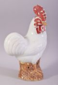 A LARGE CHINESE PORCELAIN FIGURE OF A COCKEREL, 29cm high.