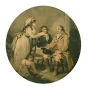 Bond after Morland, A father visiting his daughter, stipple engraving, 12