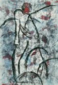 Erika Karlsson, (20th Century), Stylized figure, mixed media, signed 15.5