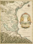 Andrea Bolzoni, 'Taviola Geografica del Padovano e Romagna', a hand-coloured 18th Century map, 19