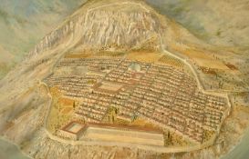 Tony Smith, 'The Town of Priene', oil and mixed media (under acetate) on hard board, 14