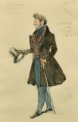Alexandre Benois (1870-1960) Russian, a costume design for La Boheme, a gentleman holding a hat,