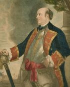Richard Purser after Reynolds, 'Marquis of Grandby', hand coloured Mezzotint, 15.5