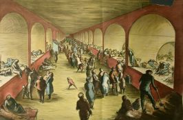 Edward Ardizonne, 'Shelter Scene', colour lithograph poster, (A/F), (unframed).