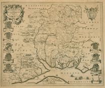 Johannes Blaeu, Hantonia sive Southantonensis comitatus vulgo Hant-shire, 17th Century, mounted,