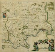 Johannes Blaeu, 17th Century, 'Middle-Sexia', hand coloured and outlined, 15