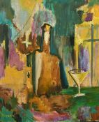 Maxence, 'Reve de Soiree a Montparnasse', oil on canvas, signed, inscribed verso, 21.5