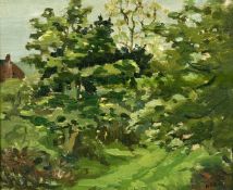 Hugh Boycott Brown (1909-1990) British, two landscape views, one featuring a church, oil on board,