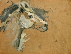20th Century Russian School, a study of a horse's head, oil on paper laid down, 9.75