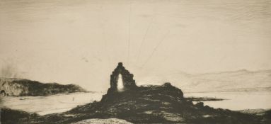 David Young Cameron (1865-1945) British, 'Killundine', etching, signed in pencil, 7