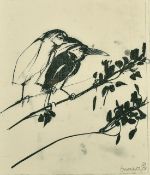 After Brett Whiteley, Australian, two birds on a branch, print, 13