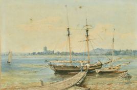 Admiral Sir Charles Burrard (1793-1870) British, 'Christ Church', a scene of boats being loaded at