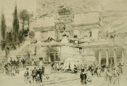 William Walcot (1874-1943) British, an etching of the Villa Quintili, signed in pencil, 7