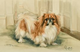 Reuben Ward Binks (1880-1950) British, A Pekingese dog, signed, inscribed and dated 1922, 13.5