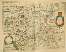 William Blaeu, 'La Principaut d'Orange et Comtat de Venaissin', a hand coloured 17th Century map,