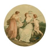Pollard after Angelica Kauffman, 'Beauty', colour stipple engraving, 12.75