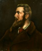 19th Century School, a bust length portrait of a bearded gentleman, oil on canvas, 27