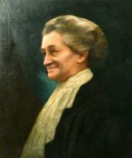 Late 19th Century bust length portrait of a lady, oil on canvas, 25