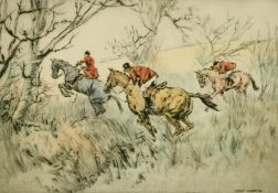 Henry Wilkinson (1921-2011) British, Huntsman giving chase, etching, inscribed signed and