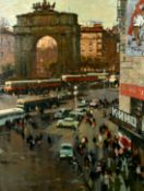 Mikhail Kaneev (1923-1983) Russian, The Narvskye Gates in Leningrad, oil on canvas, 59