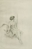 An etching of a female nude, indistinctly signed in the plate, 6.5