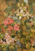 Charles Bone, still life of flowers, pastel, signed, 28.75