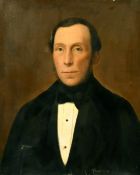 19th Century School, A pair of oil on canvas bust length portraits of a Lady and Gentleman,