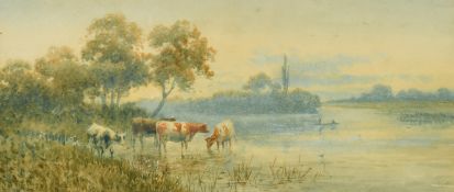 Harold Lawes (1865-1940) British, 'The Thames near Cookham', watercolour, signed with monogram,