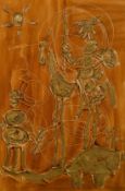 Manner of Picasso, 'Don Quixote', oil mixed media, 23