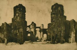 David Young Cameron (1865-1945) British, The Baths of Caracalla, Etching and drypoint, 6