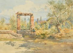 K. McCrackin, 'An Idle Moment', watercolour, inscribed verso, 10.5