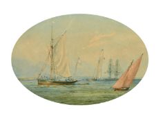 Admiral Sir Charles Burrard (1793-1870) British, A maritime scene with boats on calm waters,