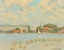 Hugh Boycott Brown (1909-1990) British, 'Chichester Harbour', a view of the church at Bosham, oil on