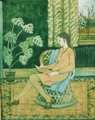 Brenda Johnston (b.1930) British, 'Girl Reading', watercolour, 9.5