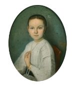 Continental School, circa 1867, A portrait of a seated child, pastel, indistinctly signed, 16