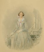 William Spence Robinson (19th Century) British, A portrait of Hannah Roberts in a formal garden