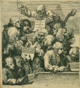 William Hogarth? An early 19th Century etching and engraving, 'A chorus of Singers, (The Oratorio)',