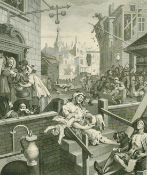 Cook after Hogarth, 'Gin Lane' and 'Beer Street', a pair of engravings, 16