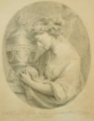 Attributed to G.B Cipriani (1727-1785) Italian, A young woman with an urn, grey wash drawing,