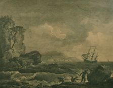 Thomas Major after Claude Joseph Vernet, A view of shipping in a Continental bay, 19