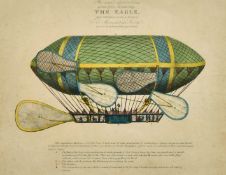 An exact representation of the first aerial ship 'The Eagle', hand coloured engraving, 9