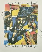 Herman Brood (1946-2001) Homage to 'Little Richard', print, signed and dated '93, 16.5