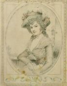 After John Downman (1750-1824) Five coloured lithographs, Portraits of ladies, published 1908 and