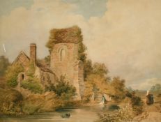 William Scott of Brighton (1783-1850) British, 'The moat at Ewhurst', watercolour, 21.5