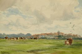David Gould Green (1854-1917) Views of Rye, East Sussex, one from the beach, 6.25