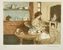 Bernard Dunstan (1920-2017) British, A figure in a kitchen, lithograph, signed and numbered 16/240