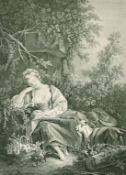 After Boucher, 'La Revevse', stipple engraving, 18