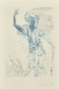 After Salvador Dali, A scene of a figure in a turban, A colour print, 10