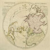 Guillaume Del'Isle, published by Ottens, a pair of maps of the Northern and Southern Hemisphere,