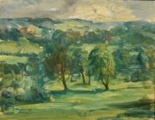 Maurice Codner (1888-1958) British, a view of trees in an open landscape, oil on board, 14
